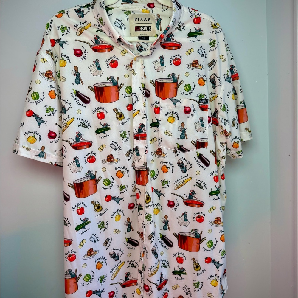 RSVLTS White Pixar Ratatouille Casual Button Down Shirt